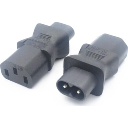 IEC 320 C7 male to C13 3Pin female power adapter, C14 to C8, C7 to C13 IEC 3Pin Female to 2Pin Male