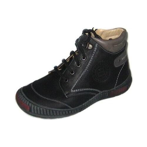 Black leather ankle boots for child, Andanines