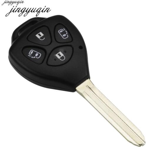 Jingyuqin 4 Buttons Remote Car Key Case Shell FOB for Toyota Corolla Alphard Camry TOY43