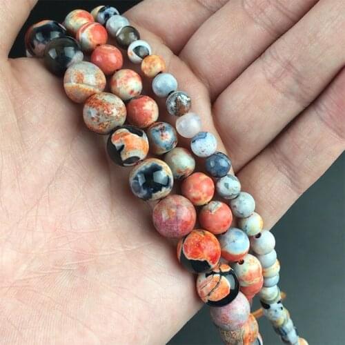 Red Fire Agates Onyx Stone Beads Round Loose Spacer Beads For Jewelry Making 6/8/10mm DIY Fashion Bracelets 15'' Strand