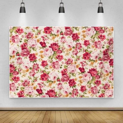 Laeacco Oil Panting Retro Pink Red Yellow Flowers Wedding Photographic Backdrop Background For Photo Studio Photocall Photophone