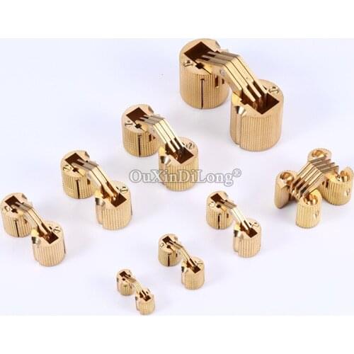 DHL Shipping 1000PCS/LOT Brass Invisible Hidden Furniture Hinges Cabinet Door Caravan Worktops Hinges Wood Boxes Cabinet Hinges