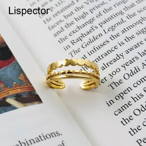 Lispector 925 Sterling Silver Korean Simple Multilayer Rings for Women Minimalist Open Matching Ring Female Jewelry Gifts