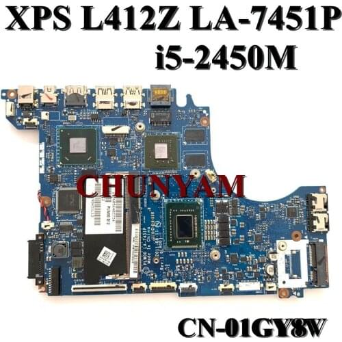NEW LA-7451P For DELL XPS 14 L412Z Laptop Notebook Motherboard w/ i5-2450M + GPU CN-01GY8V 1GY8V Mainboard 100% tested