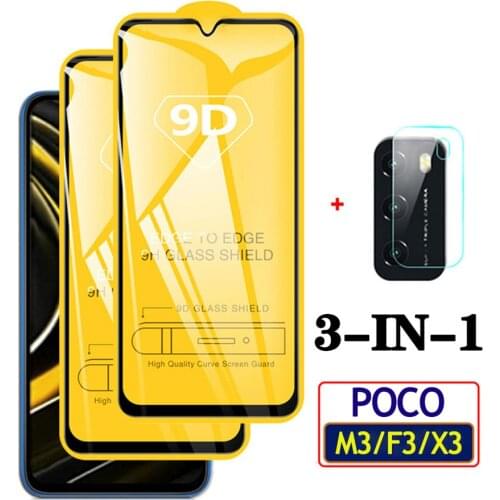 Poco m 3 glass, 9d glass for poco-m3 pro tempered glass poco f3 screen protector poco x3 nfc xiaomi pocophone m3 pro 5g glass