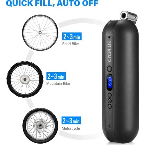 CYCPLUS Portable Bicycle Pump High Pressure Bike Accessories USB Digital Electric Air Inflator for Bicycle Car Motorcycle Ball