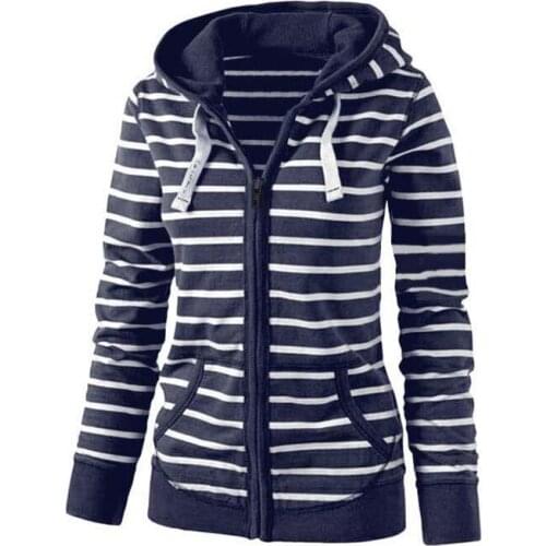 Pullovers harajuku hoodie autumn hot style Europe America long sleeve stripe fleece Sweatshirt Female Streetwear ZXP007