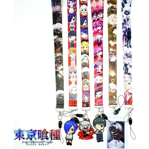Anime Tokyo Ghoul Kaneki Ken Neck Strap Lanyard Mobile Phone Charms Key Chain Camera ID Badge Holder fabric Lariat Cosplay Gifts