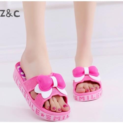 Womens Slippers Summer Indoor and Outdoor Lovely Muffins Thick Soles Non-slip High Heels Beach Sandals for Young Girls 2021
