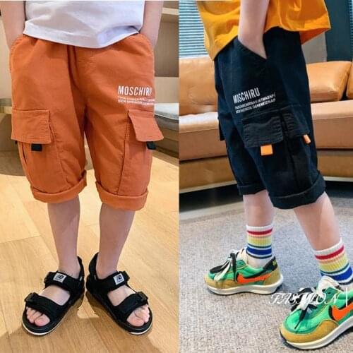 Boy Pants Summer Kids Shorts Korean Casual Cargo Bottoms