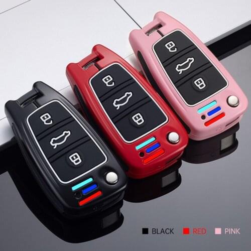 New Arrival Alloy Silicone Car Key Cover Protector Case for Audi A3 A4 A5 C5 C6 8L 8P B6 B7 B8 C6 RS3 Q3 Q7 TT 8L 8V S3 Keychain