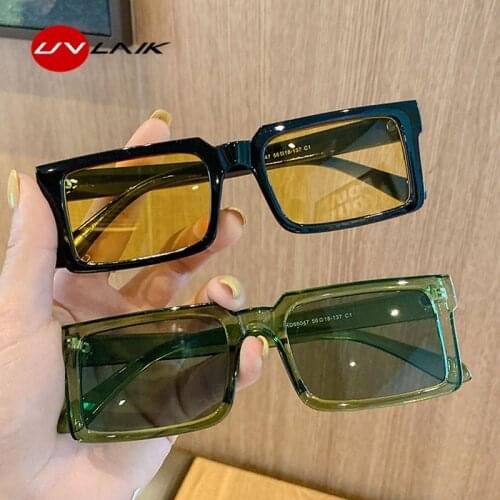 UVLAIK Fashion Retro Square Sunglasses Women Small Rectangle Vintage Sun Glasses for Men Luxury Brand Designer Eyewear UV400