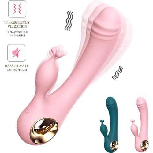 Rabbit Vibrator Powerful Multi Super Speed Metal Magic Wand G-spot Vagina Stimulator Dildo Vibrators Adult Sex Toys for Woman
