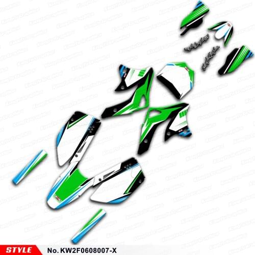 Aftermarket Team Graphics Custom Dirt Bike Stickers Backgrounds for KX 250F KX 450F 2006 2007 2008 Style No.KW2F0608007-X