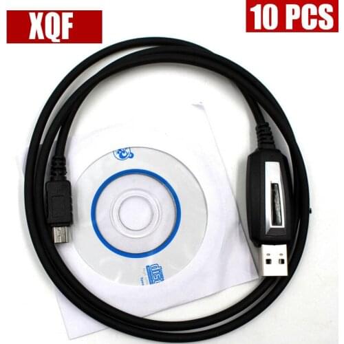 XQF 10PCS Original USB Programming Cable for TYT TH-9800 TH-7800 with Software CD