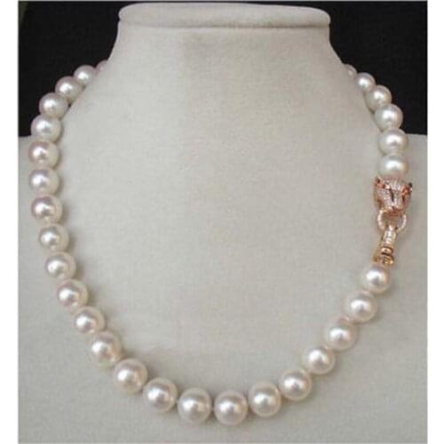 18" 10-11MM AAA++ GENUINE WHITE SOUTH SEA AKOYA PEARL NECKLACE