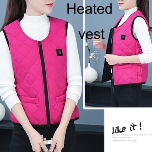 Winter USB Thermal Electric Heated Vest Women Heated Jacket Adult Camping Hiking Clothing Tactical Vest Infrad Battery Jacket