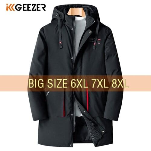 Winter Long Jacket Men Cotton Coat Hooded Oversized 6XL 7XL 8XL Parkas Loose Thick Warm Windproof Big Size Padded Windbreaker