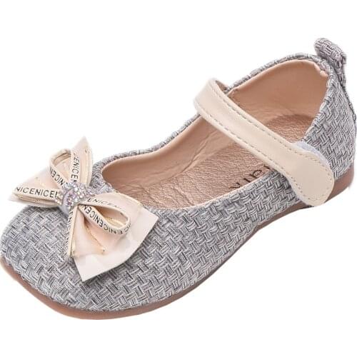 2021 Girls Leather Shoes Cute Baby Soft Sole Shoes Princess Sweet for Party Wedding Hot In Kids Chic Fashion Flats Non-slip New