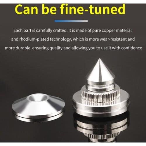 4Pcs Hi-end Rhodium Plated Copper Audio Shock Absorber Foot Nail Pad Decoder Speaker Machine Feet Tripod