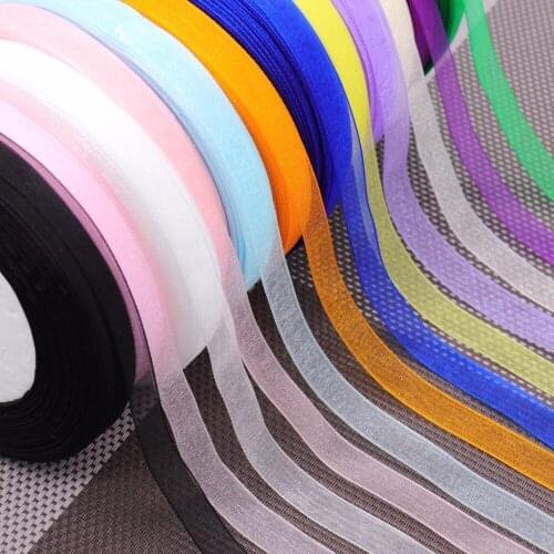 50Yards Organza Ribbons Bow Wedding Decoration Lace Crafts Festival Decoration DIY Apartment Wrapping Ribbons