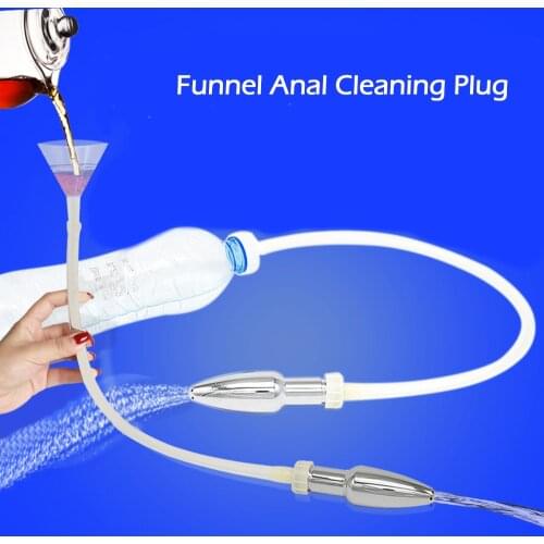 Funnel Enema Tube Anal Plug Vagina Cleansing Portable Trip Cleaner Anus Shower Butt Plug Anal Sex Toys For Gay Women Sex Shop