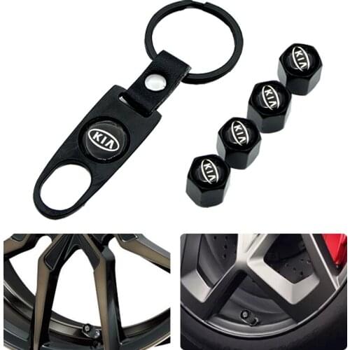 Car badge Emblem Wheel Tire Valve Stems Caps Keychain For KIA K2 K3 K5 Sorento Sportage R Rio Soul cap car styling Auto
