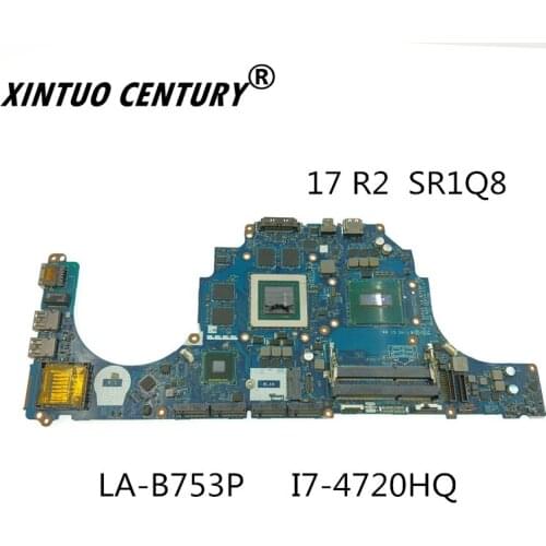 CN-0G6V0K 0G6V0K G6V0K LA-B753P For DELL 15 R1 17 R2 Laptop motherboard With SR1Q8 i7-4720HQ CPU GT970M 100% working well