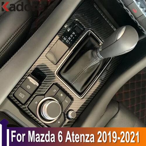For Mazda 6 Atenza 2019 2020 Interior Accessories Carbon Fiber Gear Shift Panel Cover Car Decoration Trim Car Styling