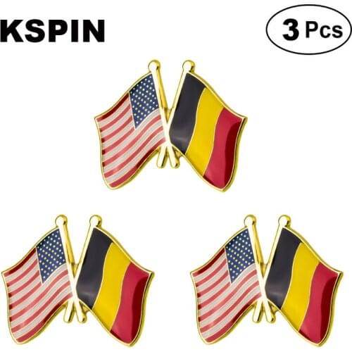 U.S.A & Belgium Frendship Lapel Pin Brooches Pins Flag badge Brooch Badges