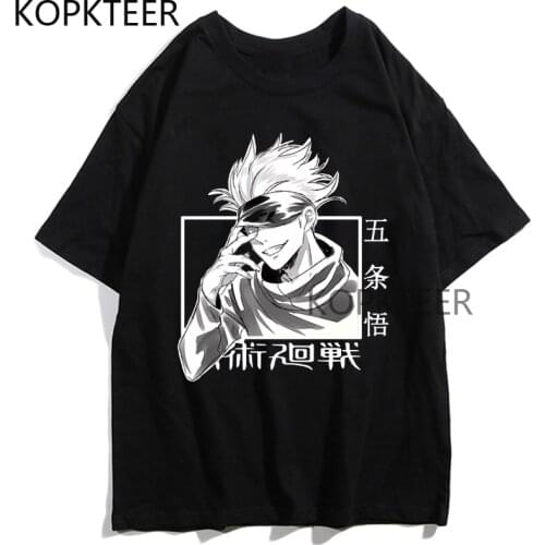 Jujutsu Kaisen Anime T-shirts Gojo Satoru Funny Manga Printed T Shirts Men Women Summer Fashion Short Sleeve Hipster T Shirts