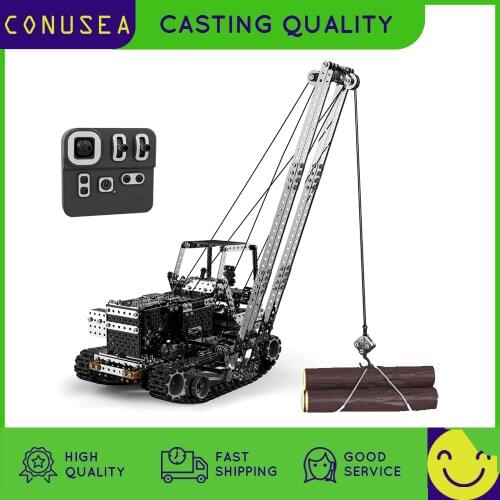 Building Block Diy Stainless Steel Assembled Sw (Rc) 010 Side Hoist 2.4G Remote Control 10 Channel Rc Car Truck Crane Puzzle Toy