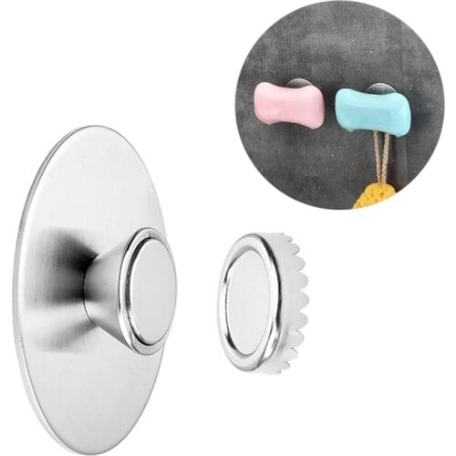 Stainless Steel Magnet Soap Holder Punch-Free Wall-Mounted Soap Dish Drain Soap Holder Creative Soap Saver for Bathroom