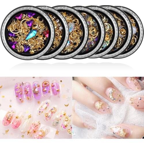 DIY Metal Nails Charms Crystals Accessoires AB Rhinestones Stones Mixed Colorful DIY Design For Nail Art Jewelry Decorations