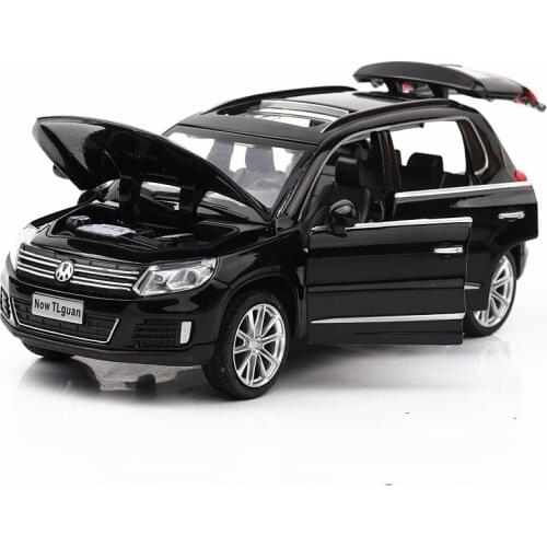 Diecast 1:32 Volkswagen Tiguan Zinc Alloy Car Model Sound And Light Pull Back For Children Toys Car Diecast Toy Vehicl Hot Sales