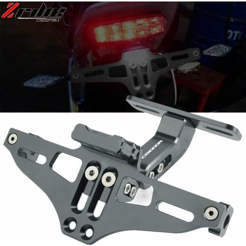 Motorcycle Adjustable Angle License Number Plate Frame Holder Bracket LED Light For HONDA CB1000 R 2009-2016 CB 1000R CB1000R