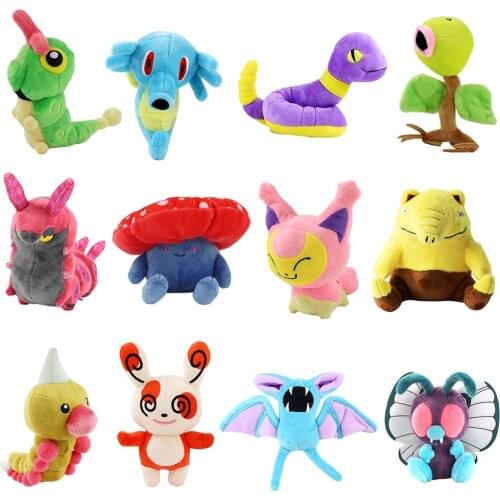 11-22cm Caterpie Scolipede Horsea Vileplume Butterfree Skitty Spinda Drowzee Bellsprout Ekans Zubat Weedle Stuffed Plush Toys