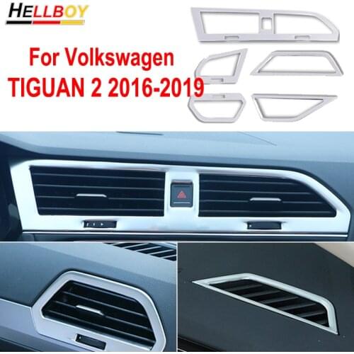 Car Dashboard Trim Stickers For VW Volkswagen Tiguan 2018 2017 2016 MK2 Interior Air AC Outlet Panel Car-styling Accessories