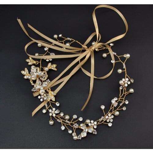 New Arrival Noble Crystal Rhinestone Bridal Headpieces Satin Ribbon Wedding Hair Accessories for Brides Tiaras Crowns Headbands