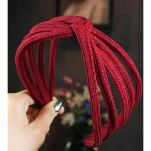 20pcs/lot Solid Ins creative wide-brimmed fabric headband adult face pressing versatile hairband hair ornaments hair accessories