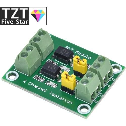 PC817 2 Channel Optocoupler Isolation Board Voltage Converter Adapter Module 3.6-30V Driver Photoelectric Isolated Module