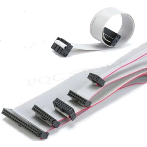 2.54mm passo 30cm jtag isp avr transferência cabo fio FC-6/10/14/16/20/40p pino conector cinza fita plana dados