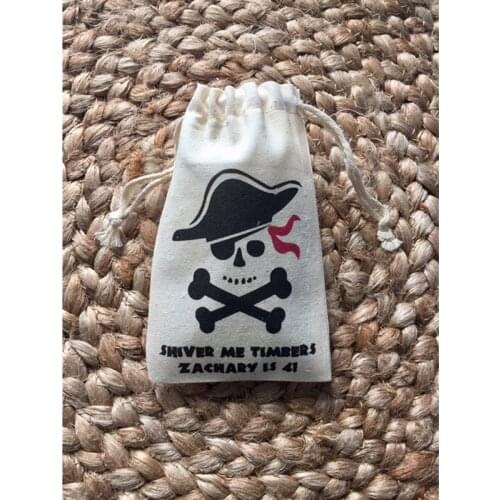 Personalized Pirate Party gift Bags Shiver Me Timbers bachelorette muslin Survival Kit bags groomsman recovery kit hangovers bag