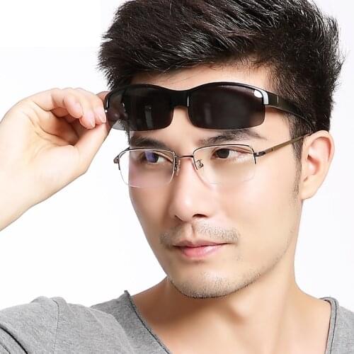 Vazrobe Clip on Sunglasses Men Women Polarized Driving Sunglass Lens for Male Day Night Prescription Driver Myopia/diopter Mens