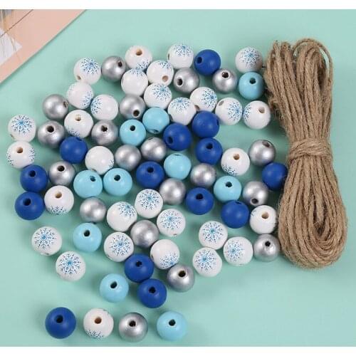 Christmas Wooden Beads Plaid Buffalo Plaid Print Beads DIY Custom Decorations Fashion Crafts Childrens Toys Jewelry Accessories