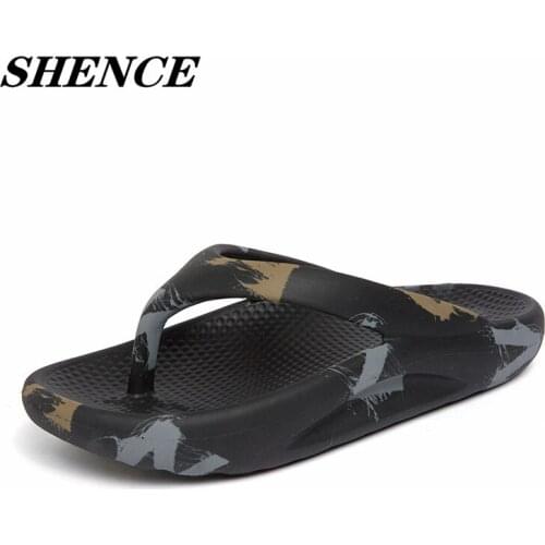 SHENCE Summer Couples Slides Mens Womens Plus Size Casual Beach Lightweight EVA Stretch Soft Flat Slippers Non-slip Flip Flops
