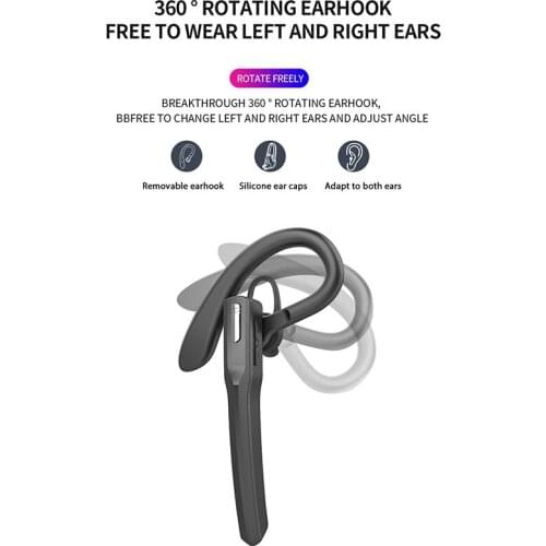 Waterproof Headset Wireless Trucker Handsfree Earphone Hang-ear In-ear Sports Earbud Headphone Noise Reduction With Microphone