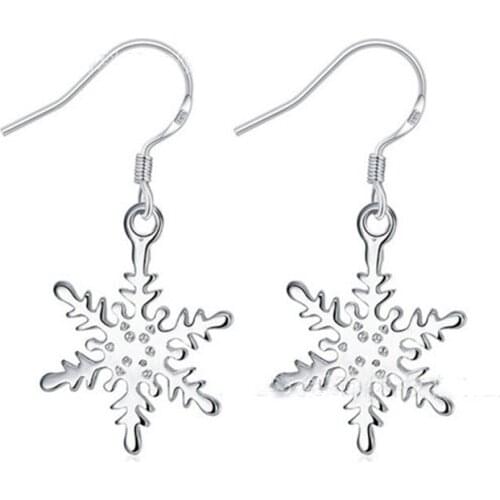 925 sterling silver temperament fashion classic exquisite snowflake earrings Ruili fashion earrings wedding party gift jewelry