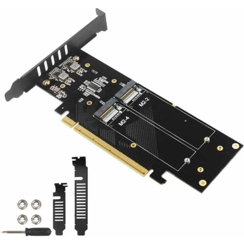 1PCS iHyper m.2 X16 TO 4X NVME PCIE3.0 GEN3 X16 TO 4*NVME RAID CARD PCI-E VROC CARD RAID Hyper M.2X16 M2X16 4X X4 NVME*4 RAID