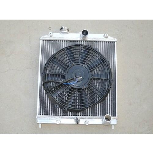 High Performance 2 ROW Aluminum Radiator + Fan 1992-2000 For HONDA Civic EK EG D15 D16 28MM IN/OUT PIPE 93 94 95 96 97 98 99